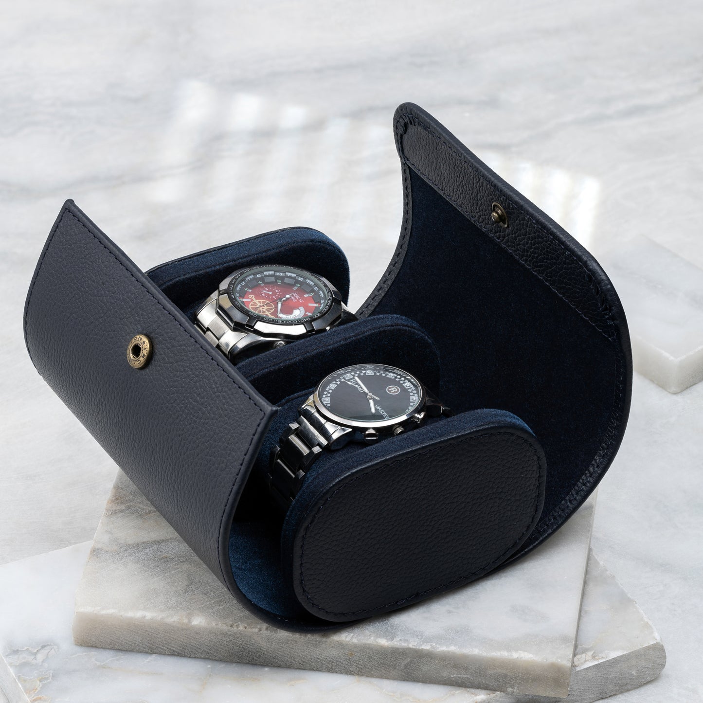 Deluxe Roll Up Watch Organizer - Twin Slots