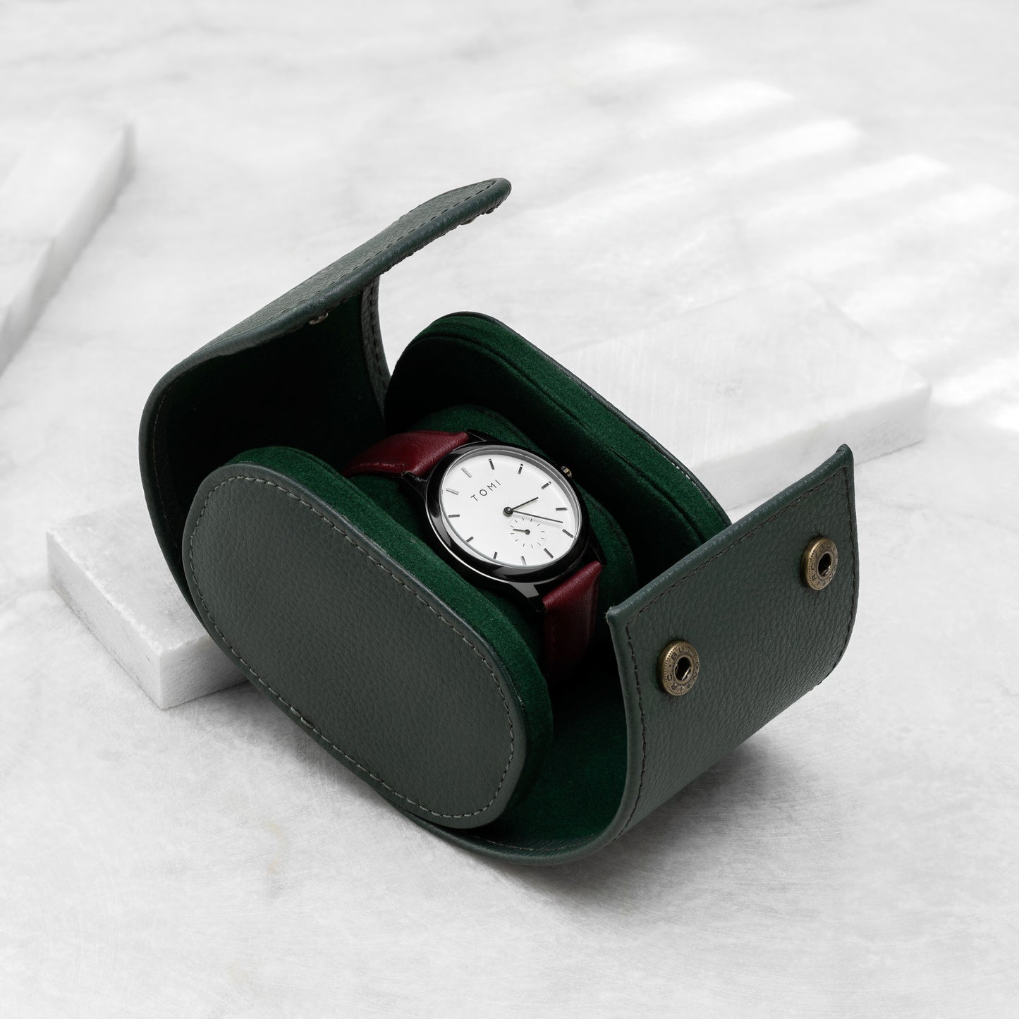 Premium Roll Up Leather Watch Box – 1 Slot