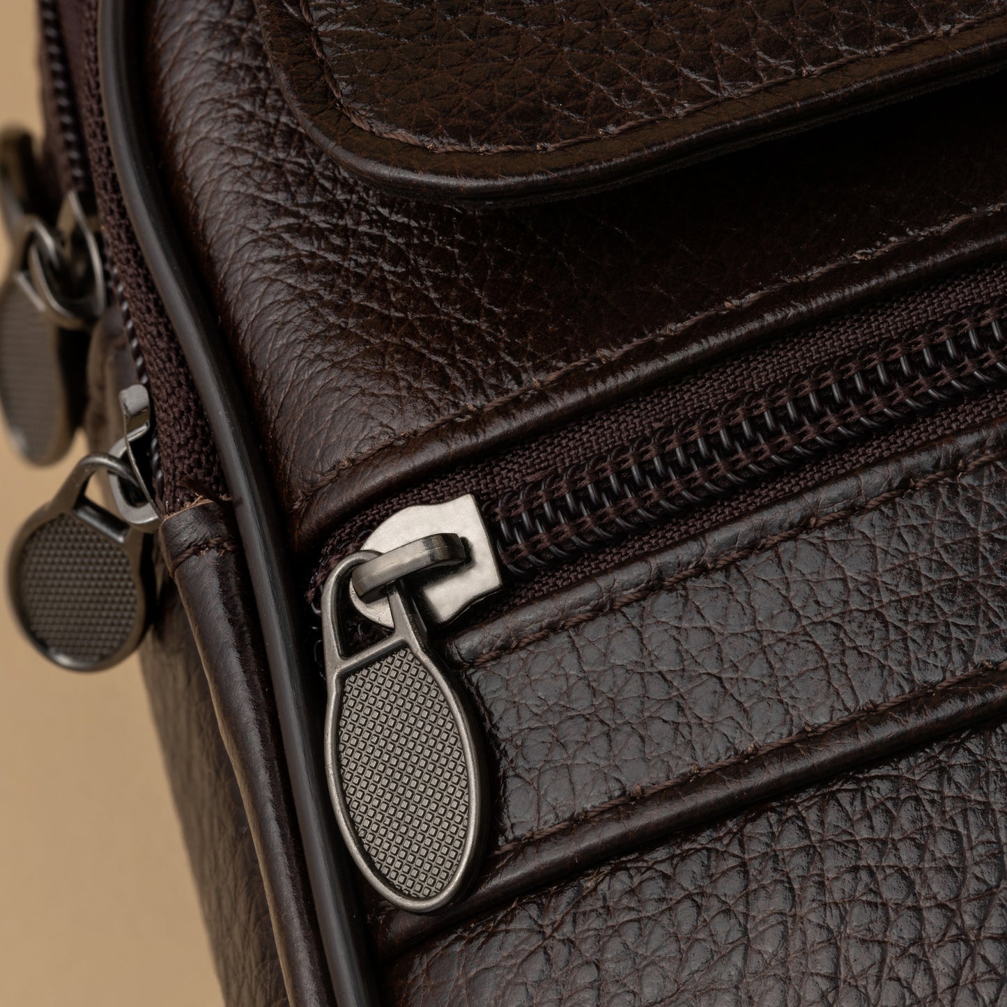 brown leather cross body messenger Bag for men