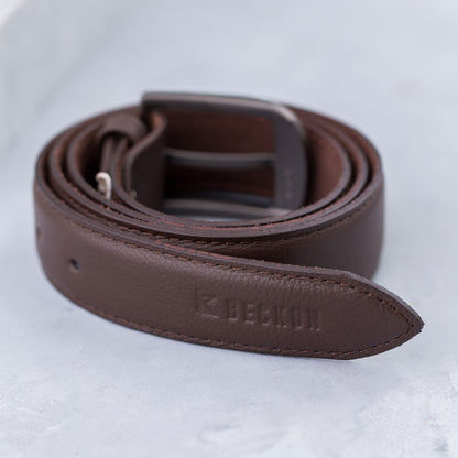 Affix Brown Leather Belt