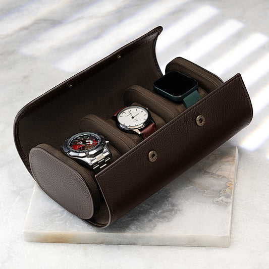 Premium Leather Watch Box – 3 Slot Edition