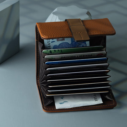 Elan - Premium Leather Card Holder Wallet for Women – Compact Accordion Design