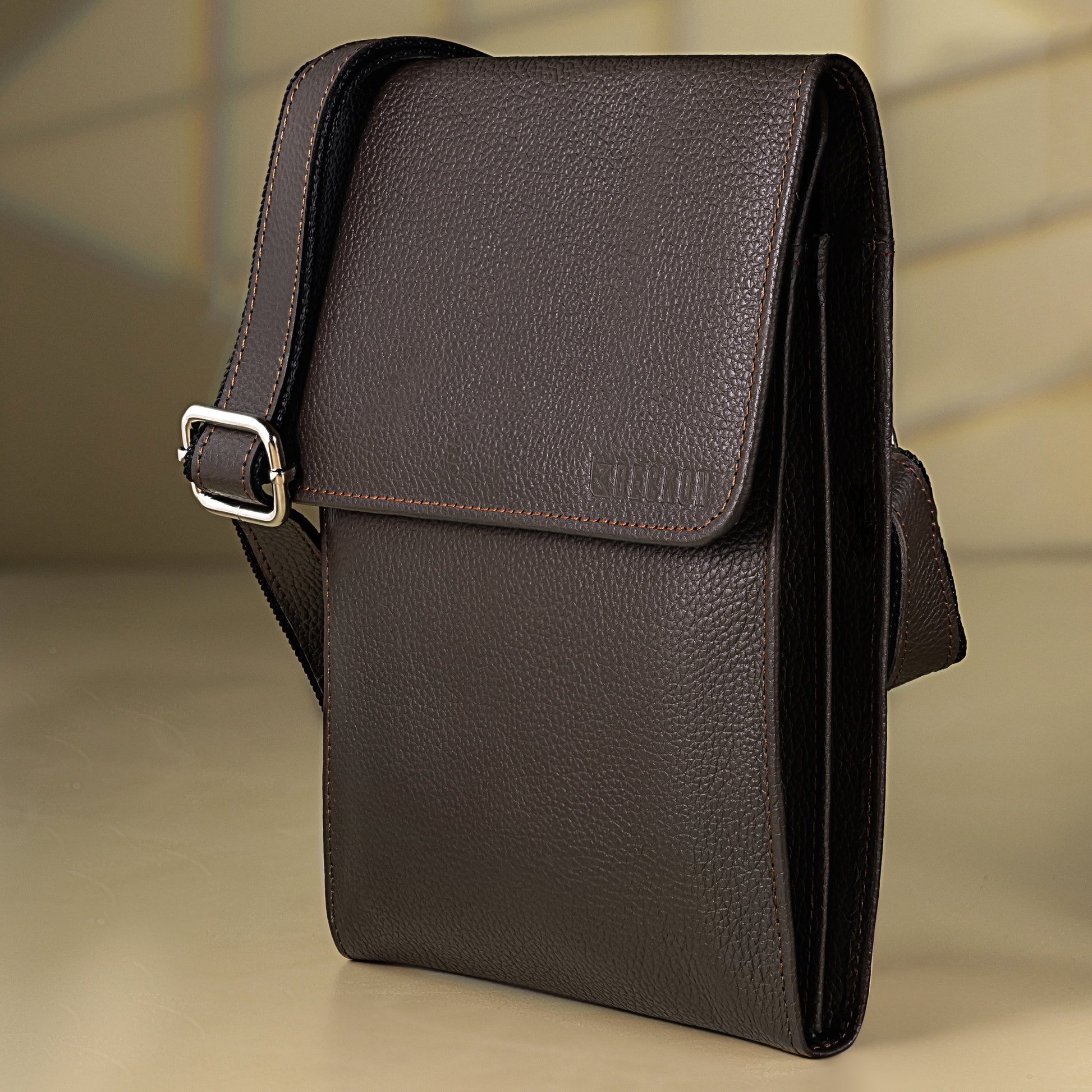 Genuine Leather Sling Bag for Men – Premium Crossbody Travel Organizer