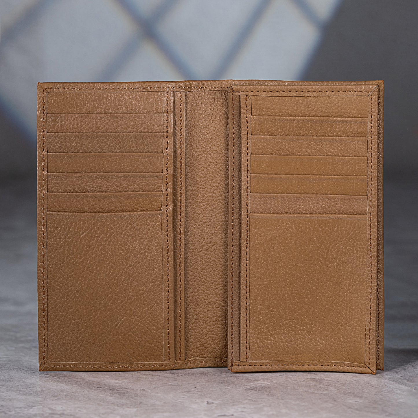 Legacy Brown Leather Long Wallet for Men | Slim Bifold Card & Cash Organizer