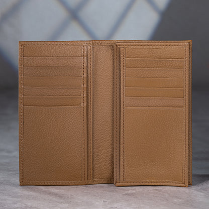 Legacy Brown Leather Long Wallet for Men | Slim Bifold Card & Cash Organizer