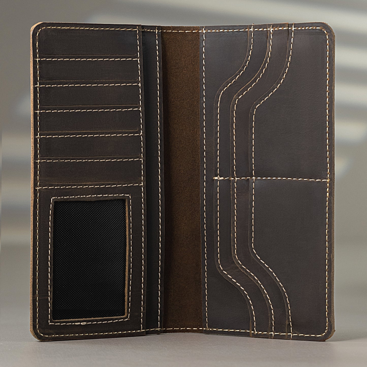 Ridge Leather Long Wallet for Men | Premium Passport Holder & Card organizer