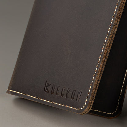 Ridge Leather Long Wallet for Men | Premium Passport Holder & Card organizer