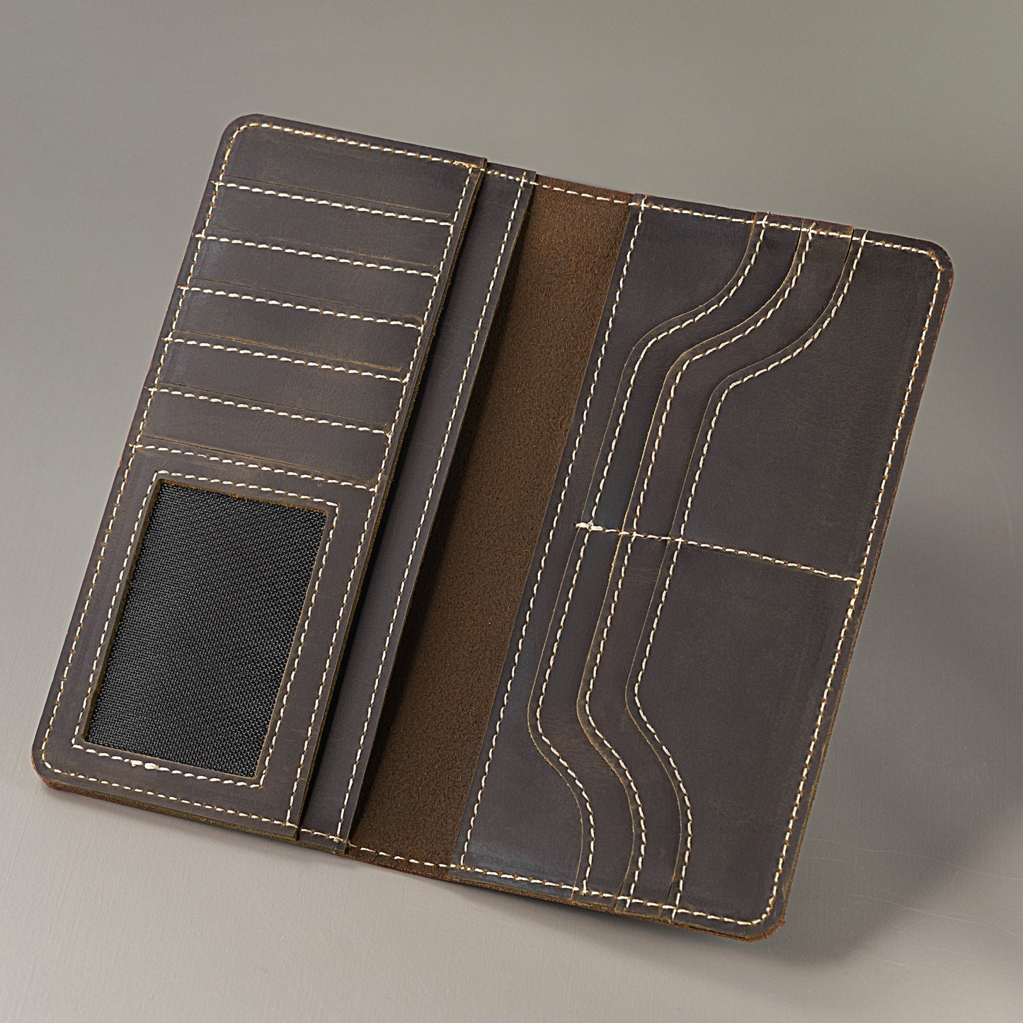 Ridge Leather Long Wallet for Men | Premium Passport Holder & Card organizer