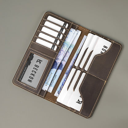 Ridge Leather Long Wallet for Men