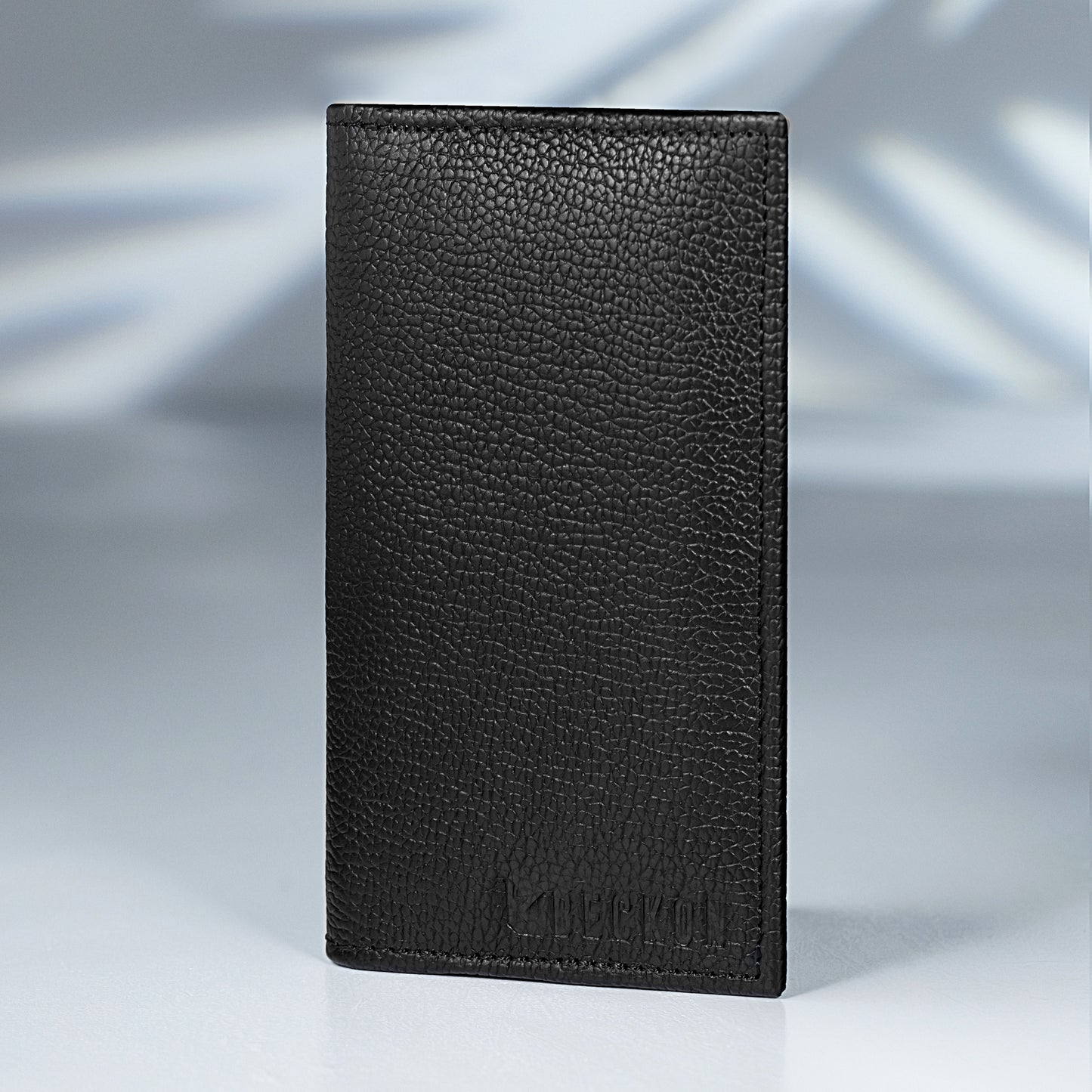 Signature Black Leather Long Wallet for Men