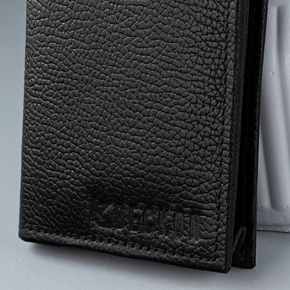 Signature Black Leather Long Wallet for Men | Multi Card & Cash Organizer