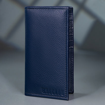 executive pebble leather long wallet men