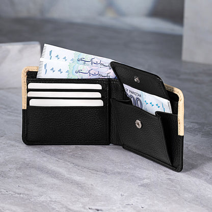 horizon leather bifold coin pocket wallet men card cash slots