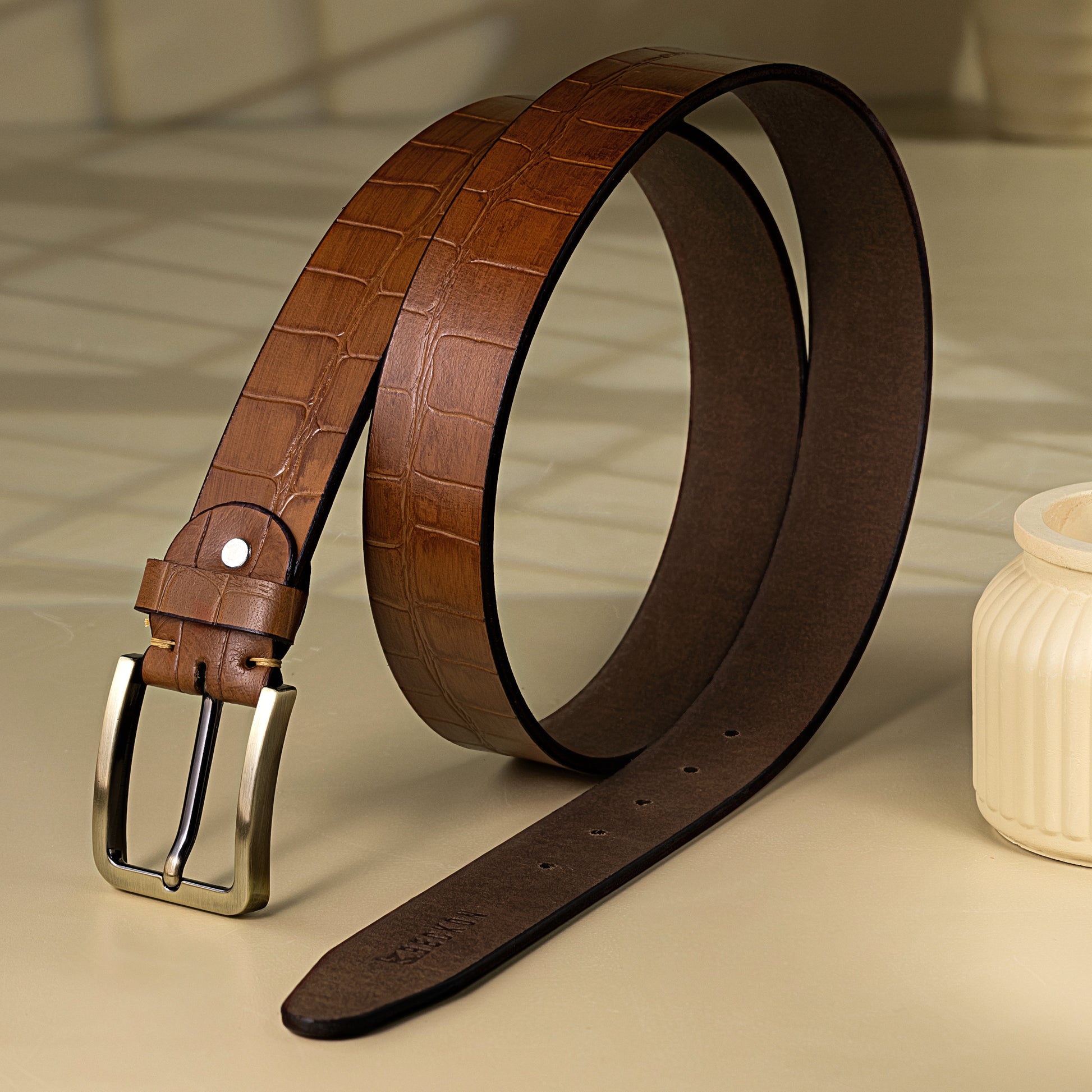 legacy croco leather belt for men