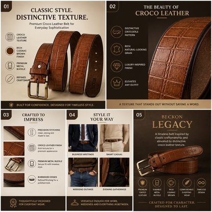 legacy croco leather belt men infographics