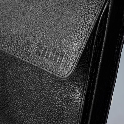 Men's Crossbody Leather Sling Bag — Multi-Compartment Travel Organizer