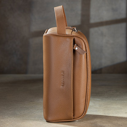 Men's Leather Toiletry Bag – Premium Travel Dopp Kit Organizer