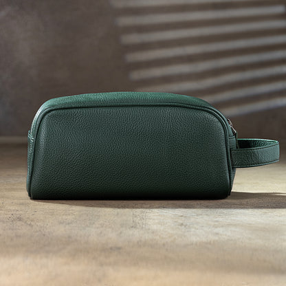 Men's Leather Toiletry Bag – Premium Travel Dopp Kit Organizer