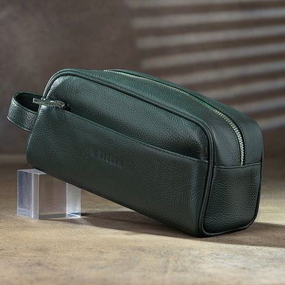 Men's Leather Toiletry Bag – Premium Travel Dopp Kit Organizer