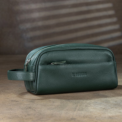 Men's Leather Toiletry Bag – Premium Travel Dopp Kit Organizer