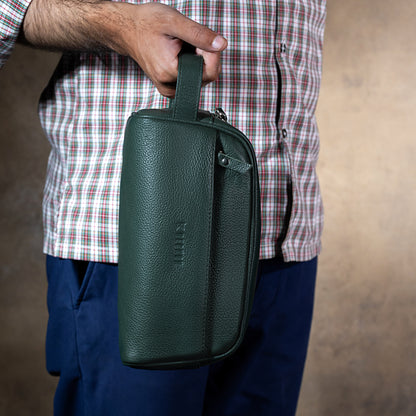 Men's Leather Toiletry Bag – Premium Travel Dopp Kit Organizer