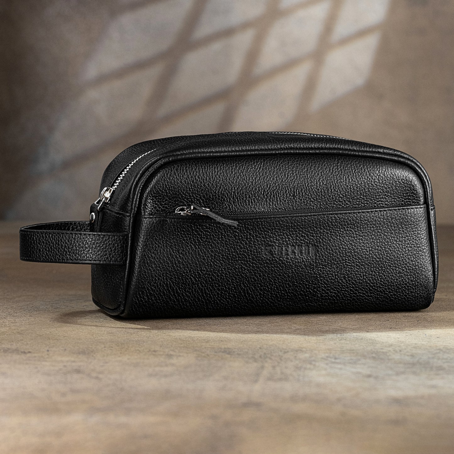 Men's Leather Toiletry Bag – Premium Travel Dopp Kit Organizer