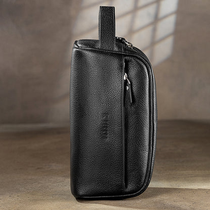 Men's Leather Toiletry Bag – Premium Travel Dopp Kit Organizer