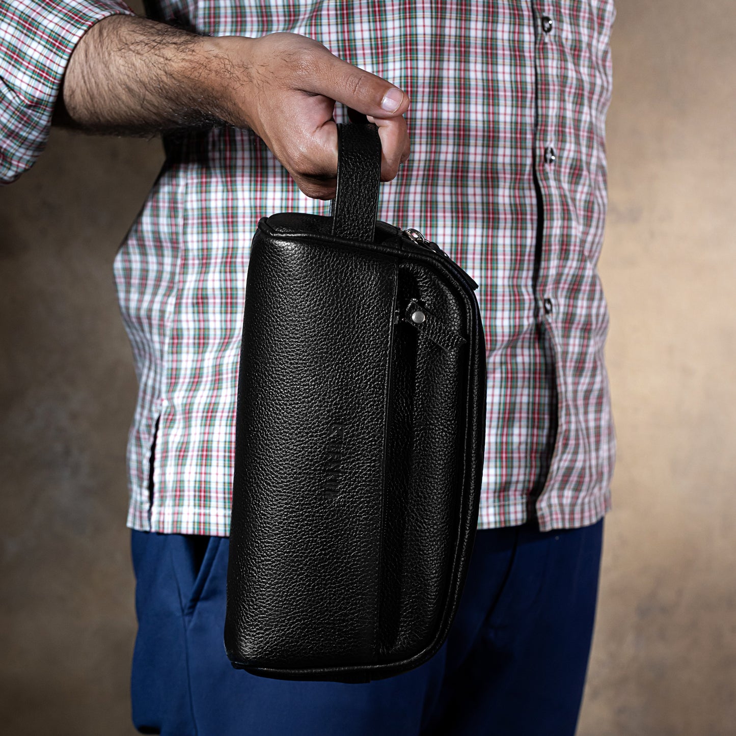 Men's Leather Toiletry Bag – Premium Travel Dopp Kit Organizer