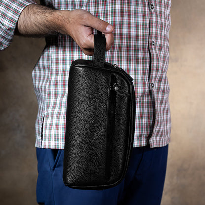 Men's Leather Toiletry Bag – Premium Travel Dopp Kit Organizer
