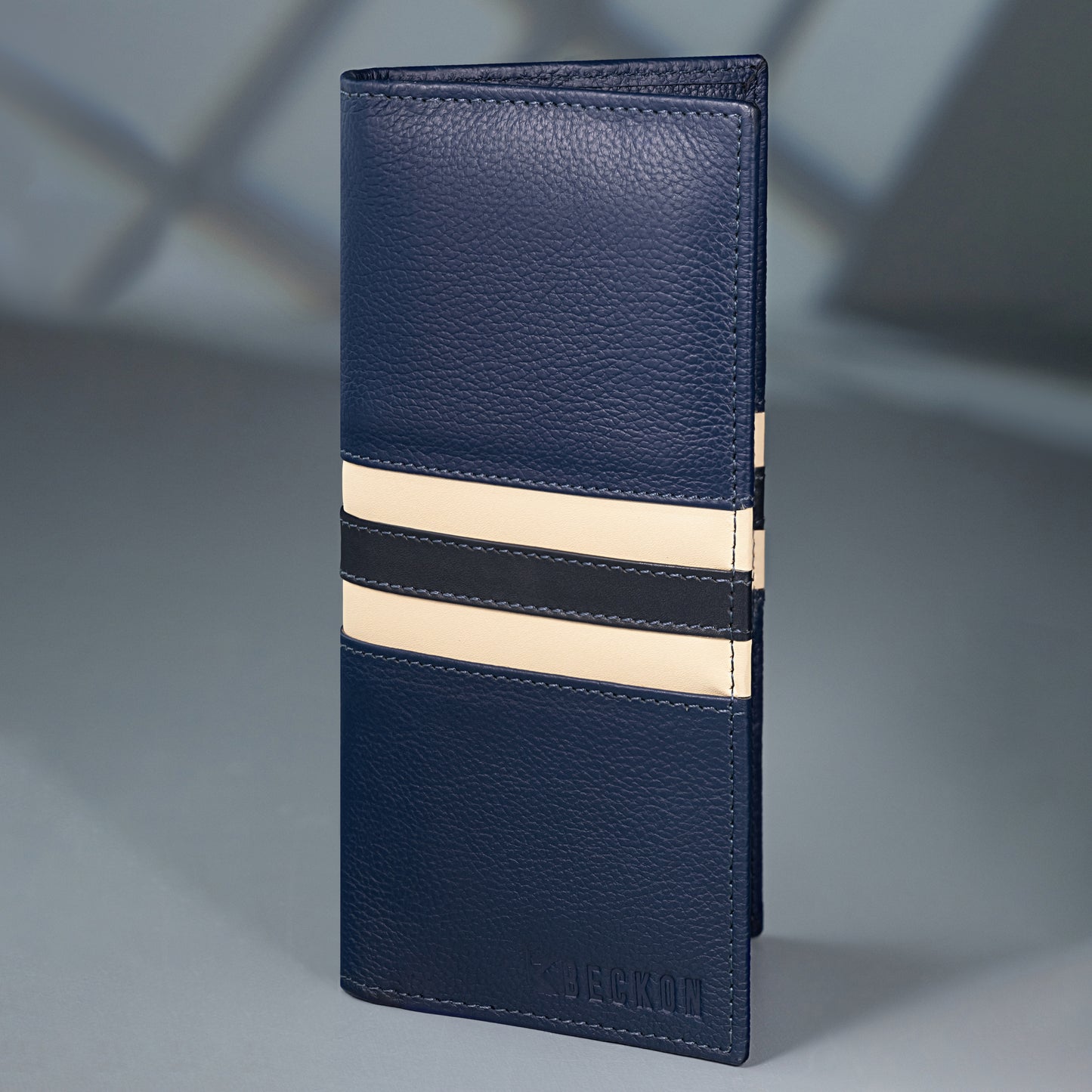 vanguard blue texture travel long wallet for men