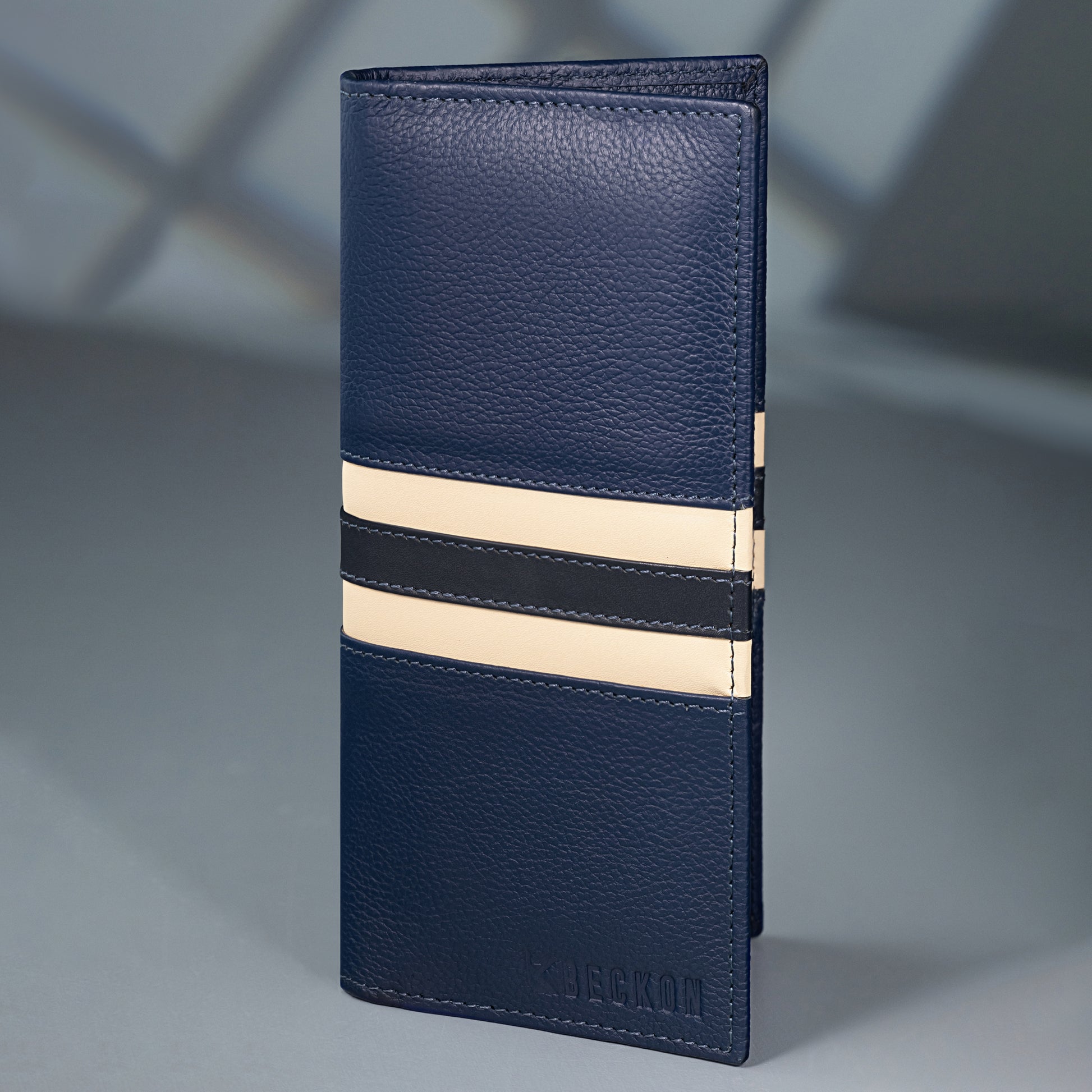 vanguard blue texture travel long wallet for men