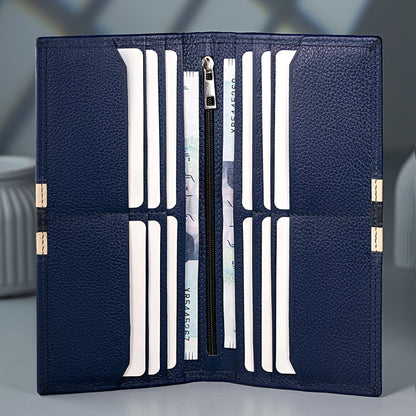 Vanguard Travel Long Wallet for Men | 12 Card Slots, 2 Cash Compartments & Zipper Pocket
